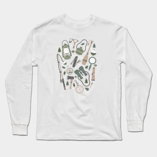 Camping Earth Tones Long Sleeve T-Shirt